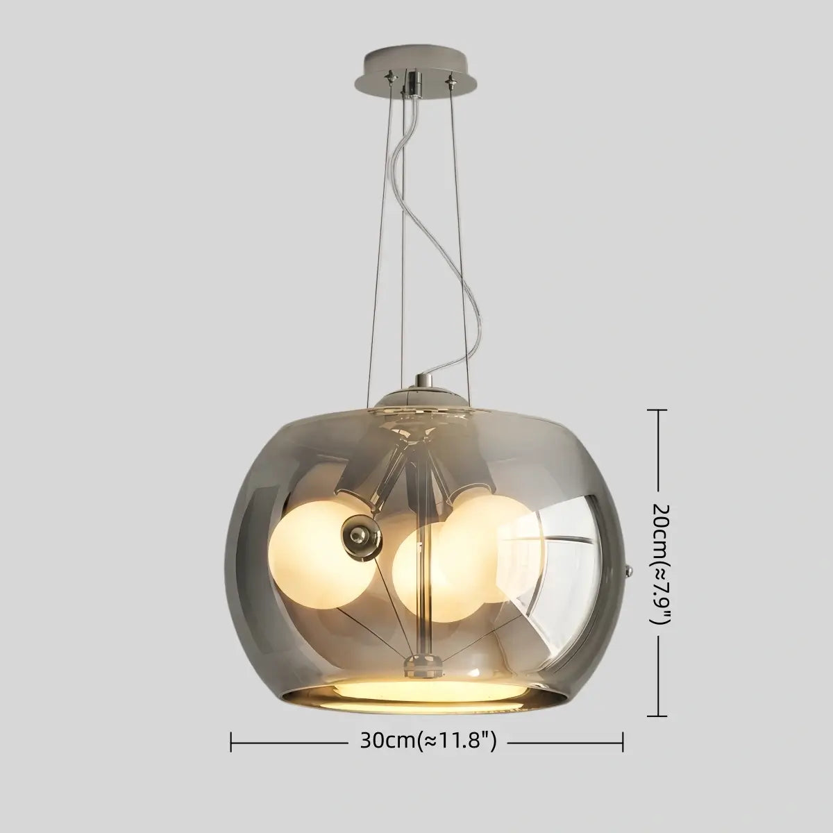 Industrial Cylinder Glass Pendant Light -- Clear or Smoked