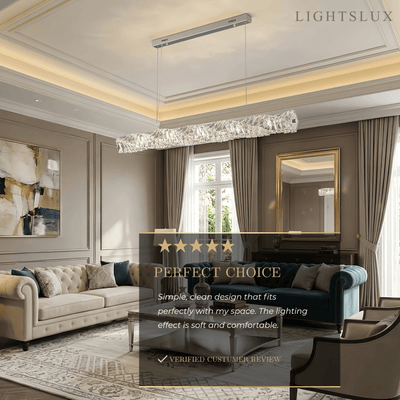 Excelis Luxury Linear Crystal Chandelier