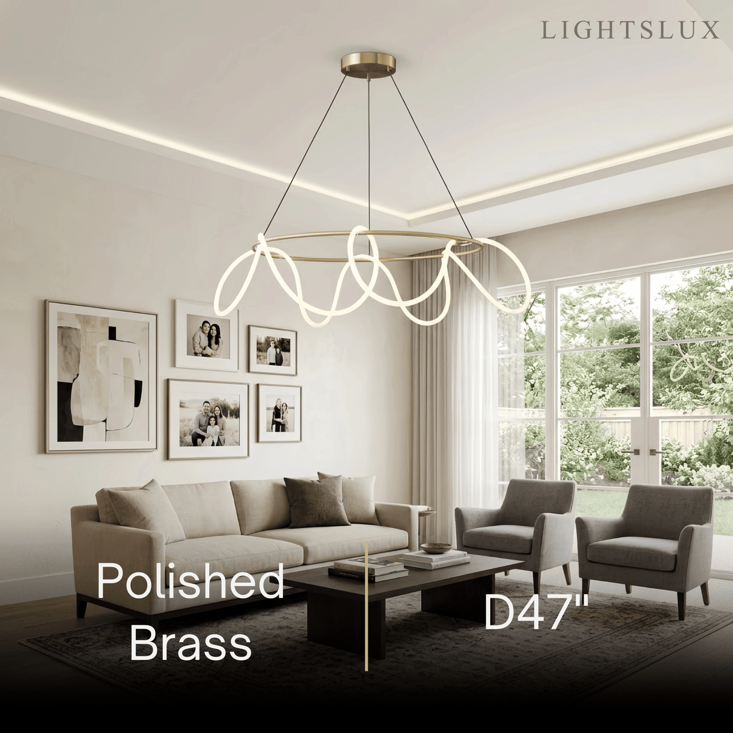 Arcato Minimalist Rope-Wrap Circular Chandelier 