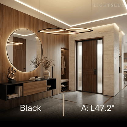 Arcato Art Deco Helix Pendant Light – Black/White Aluminum for Dining Room / Staircase