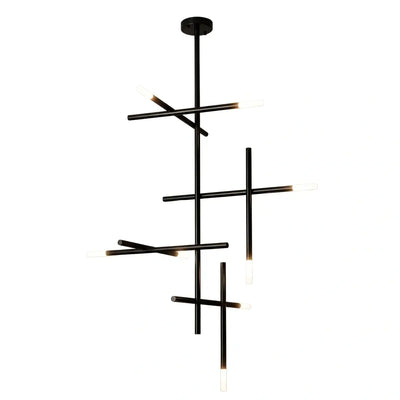 Modern Stick Chandelier -- Metal Gold or Black