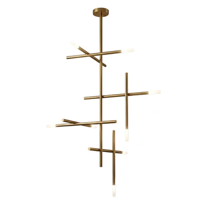 Modern Stick Chandelier -- Metal Gold or Black