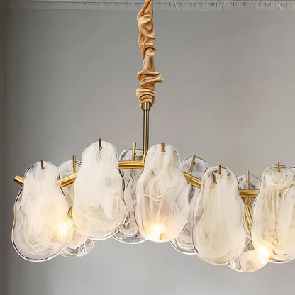 Velora Elegant Cloud Glass Linear Chandelier