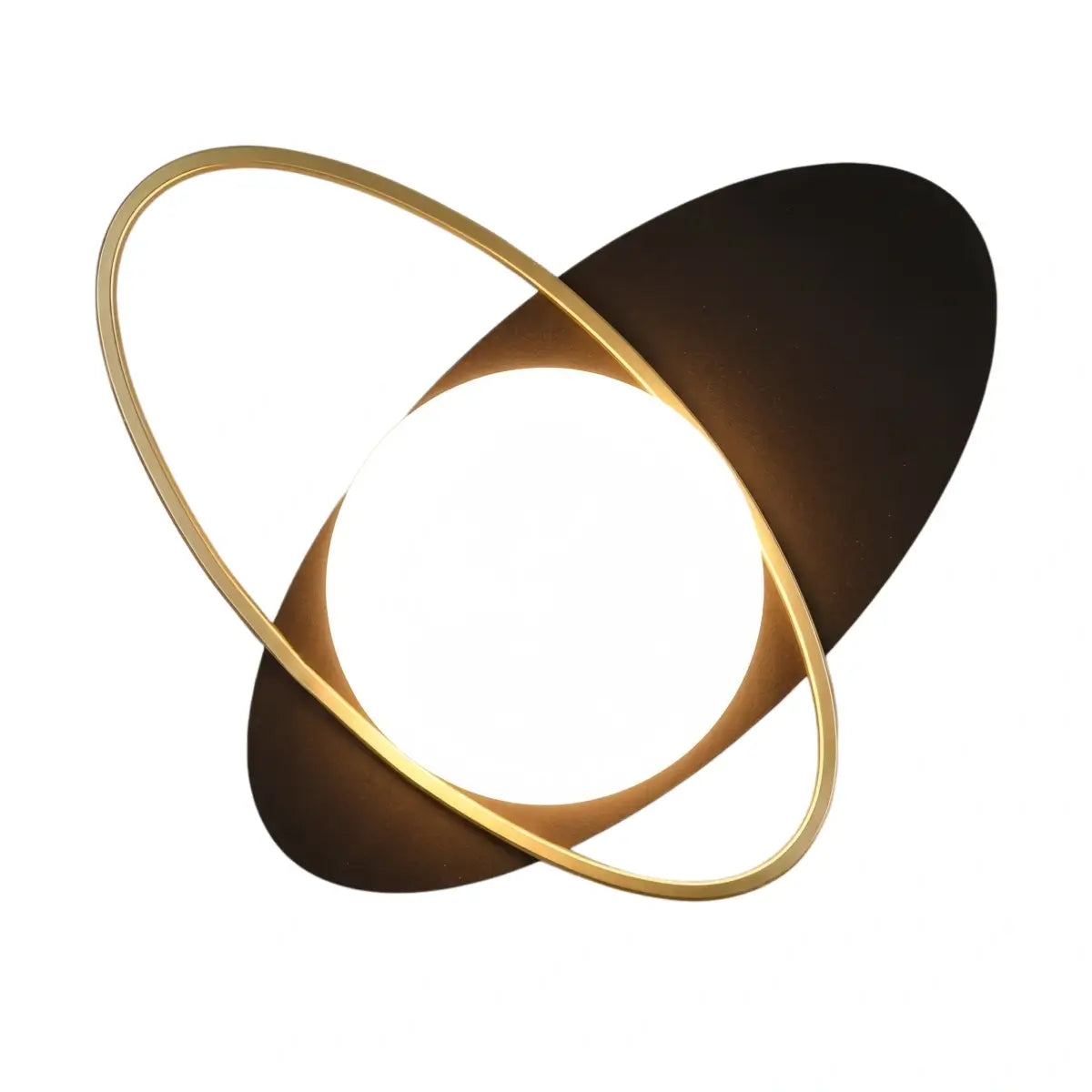Vivara Modern Oval Wall Lamp – Frosted Glass Brass Black/White for Bedroom / Living Room
