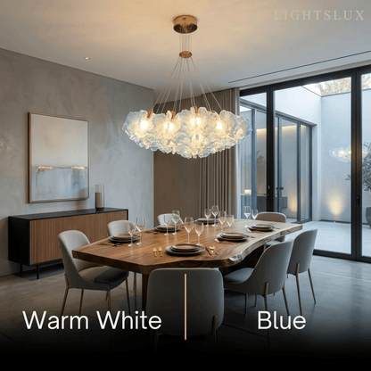Vivara Modern Cloud Chandelier -- Colorful Acrylic White/Red/Purple/Blue for Dining Room