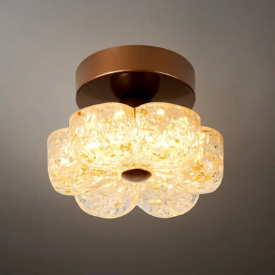 Vivara Modern Flush Mount Ceiling Light -- Metal & Resin Floral for Hallway Bathroom