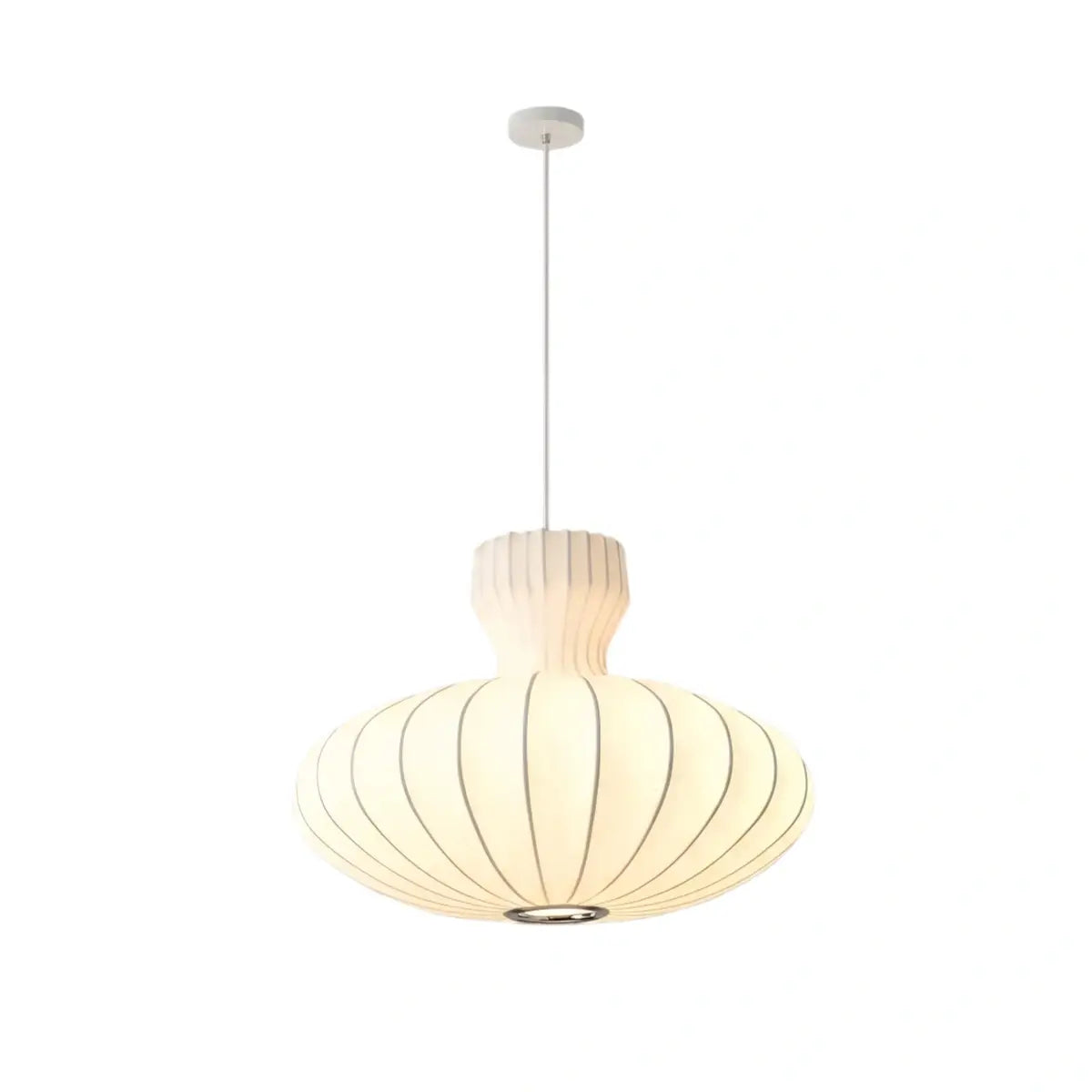 Crema Minimalist Silk Pendant Light – White