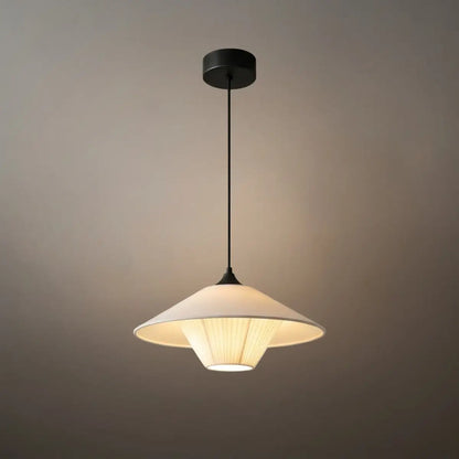 Modern Cone Pendant Light -- Leather Orange