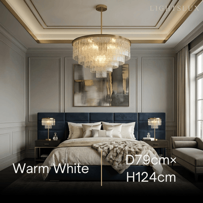 Velora Art Deco Tiered Glass Chandelier