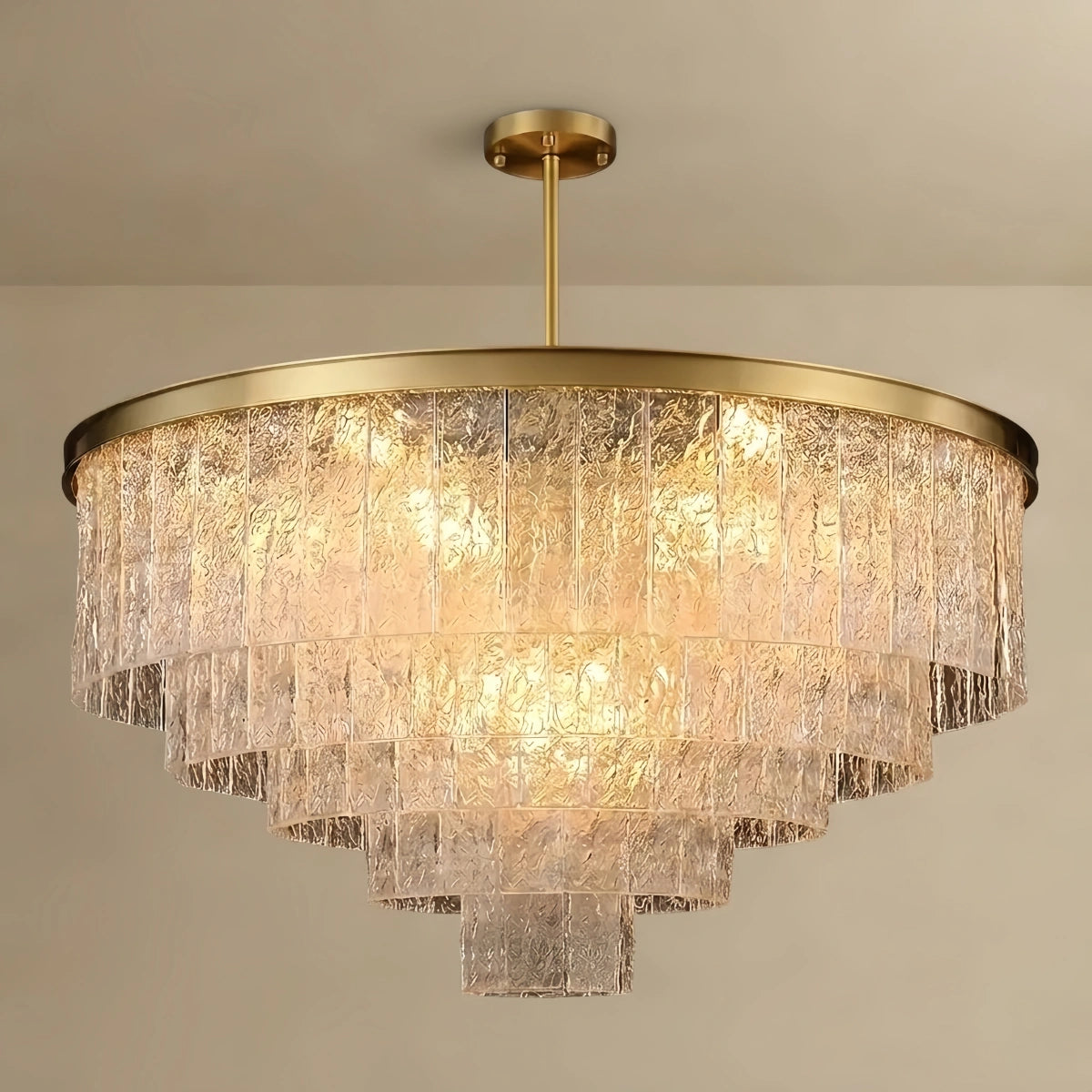 Chandelier -- Gold Crystal for Living Room