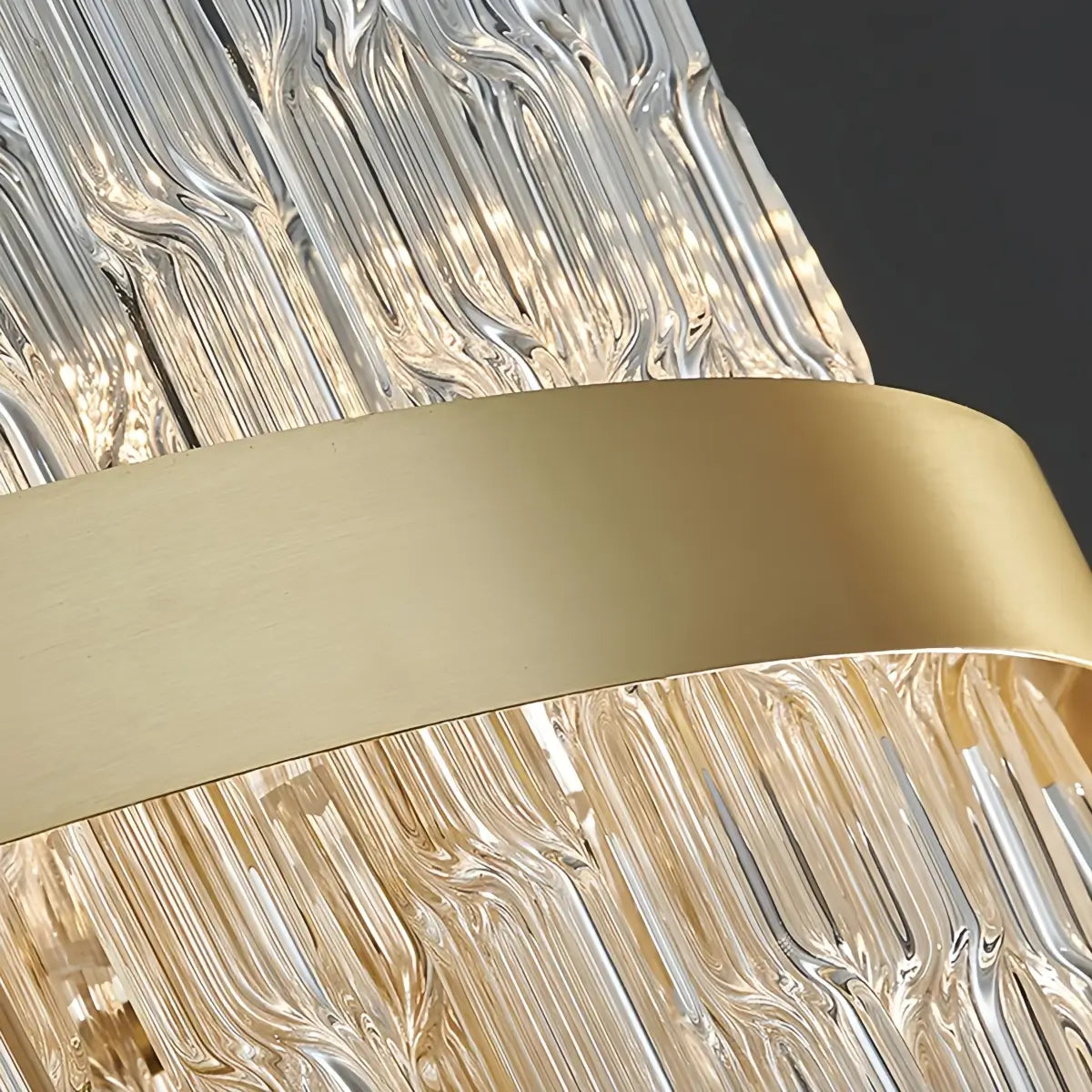 Excelis Luxury Rectangular Crystal Chandelier – Gold Frame for Dining Room / Kitchen