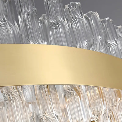 Excelis Luxury Rectangular Crystal Chandelier – Gold Frame for Dining Room / Kitchen