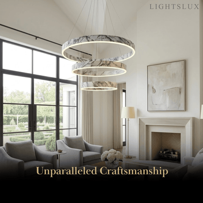 Contemporary Tiered Circular  Chandelier -- Marble