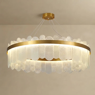 Glass Chandelier -- Gold with Smoky Gray/Clear for Bedroom