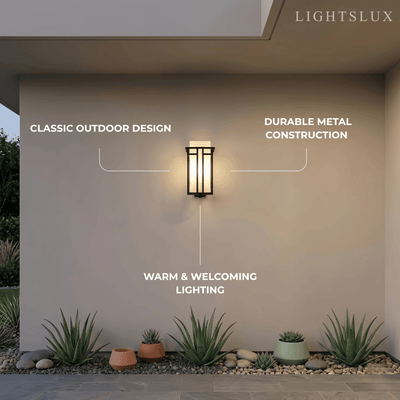 Rustic Outdoor Wall Sconce -- Black