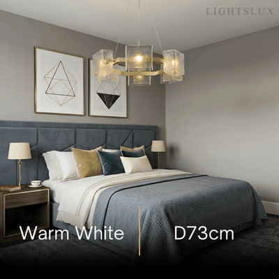 Elegant Geometric Polygon Chandelier -- Gold