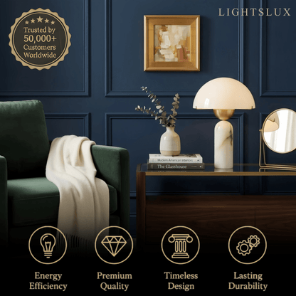 Alba Minimalist Alabaster Table Lamp