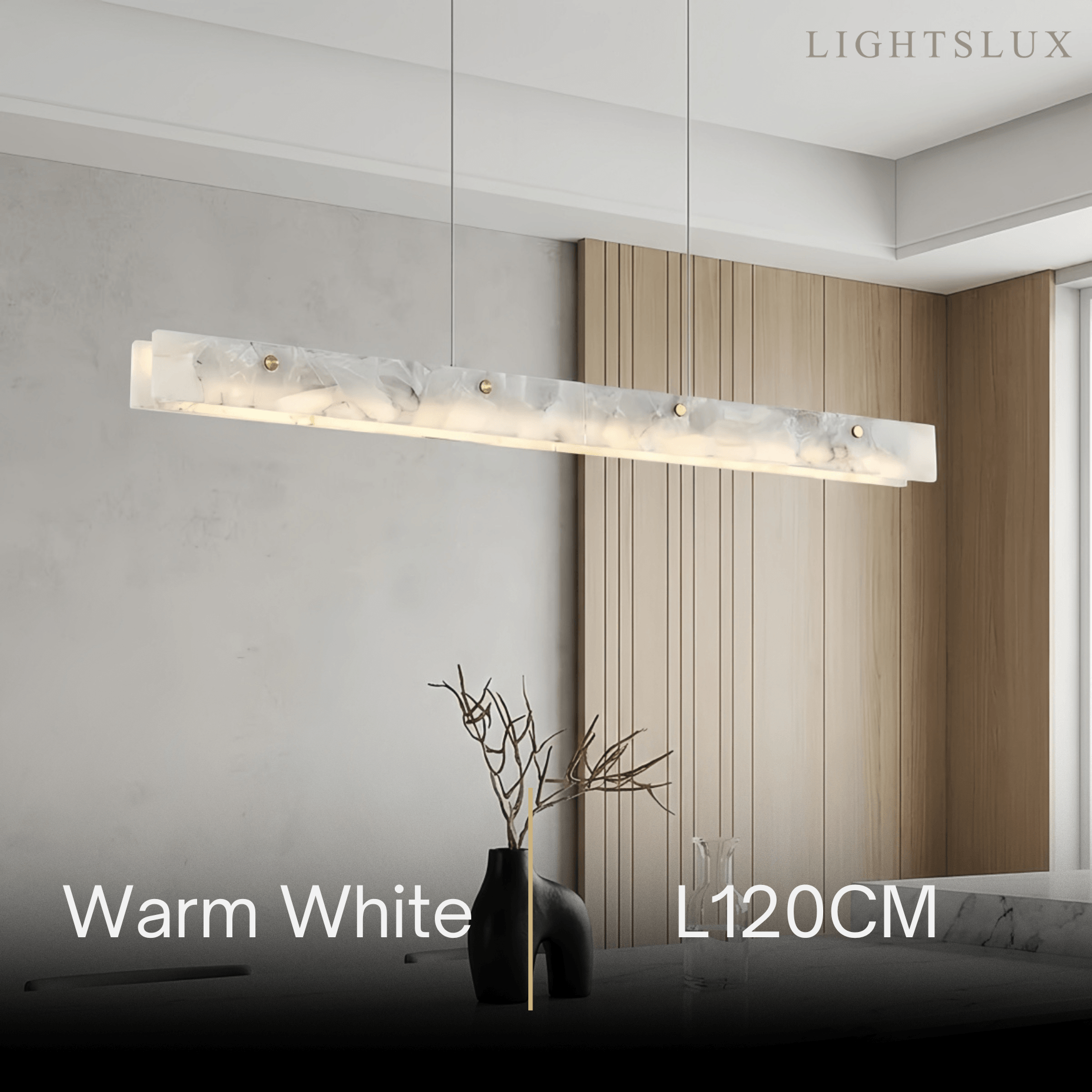 Alba Modern Alabaster Linear Pendant Light