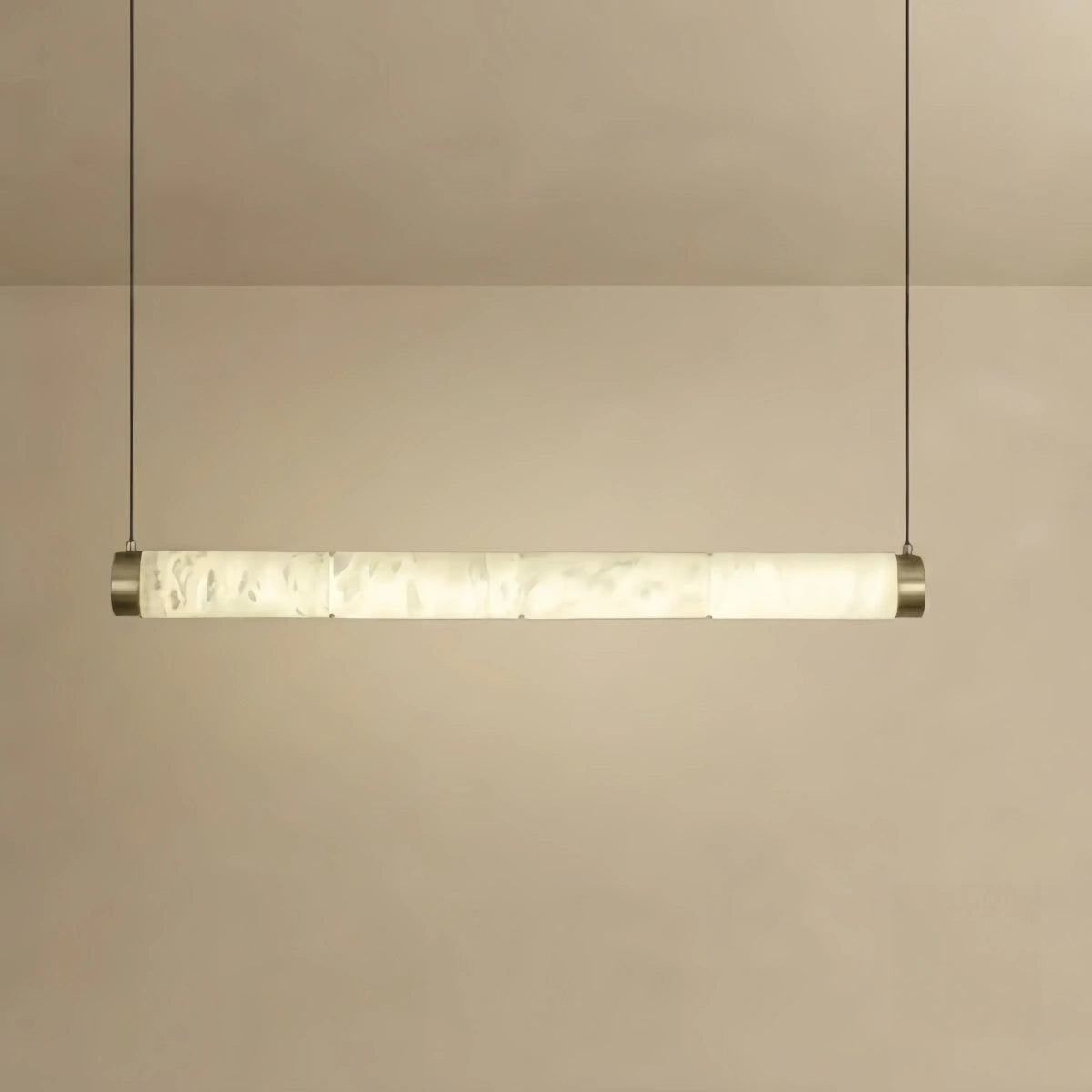 Alabaster Pendant Light – Brass & White for Dining Room, Living Room, Bedroom