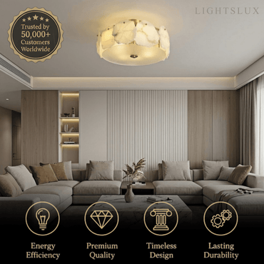 Alba Modern Alabaster Glass Ceiling Light 