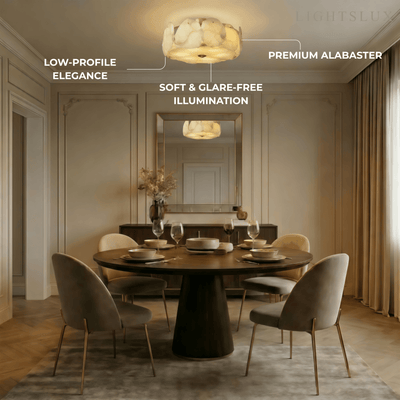 Alba Modern Alabaster Glass Ceiling Light 