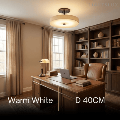Alba Minimalist Ceiling Light – Alabaster & Brass