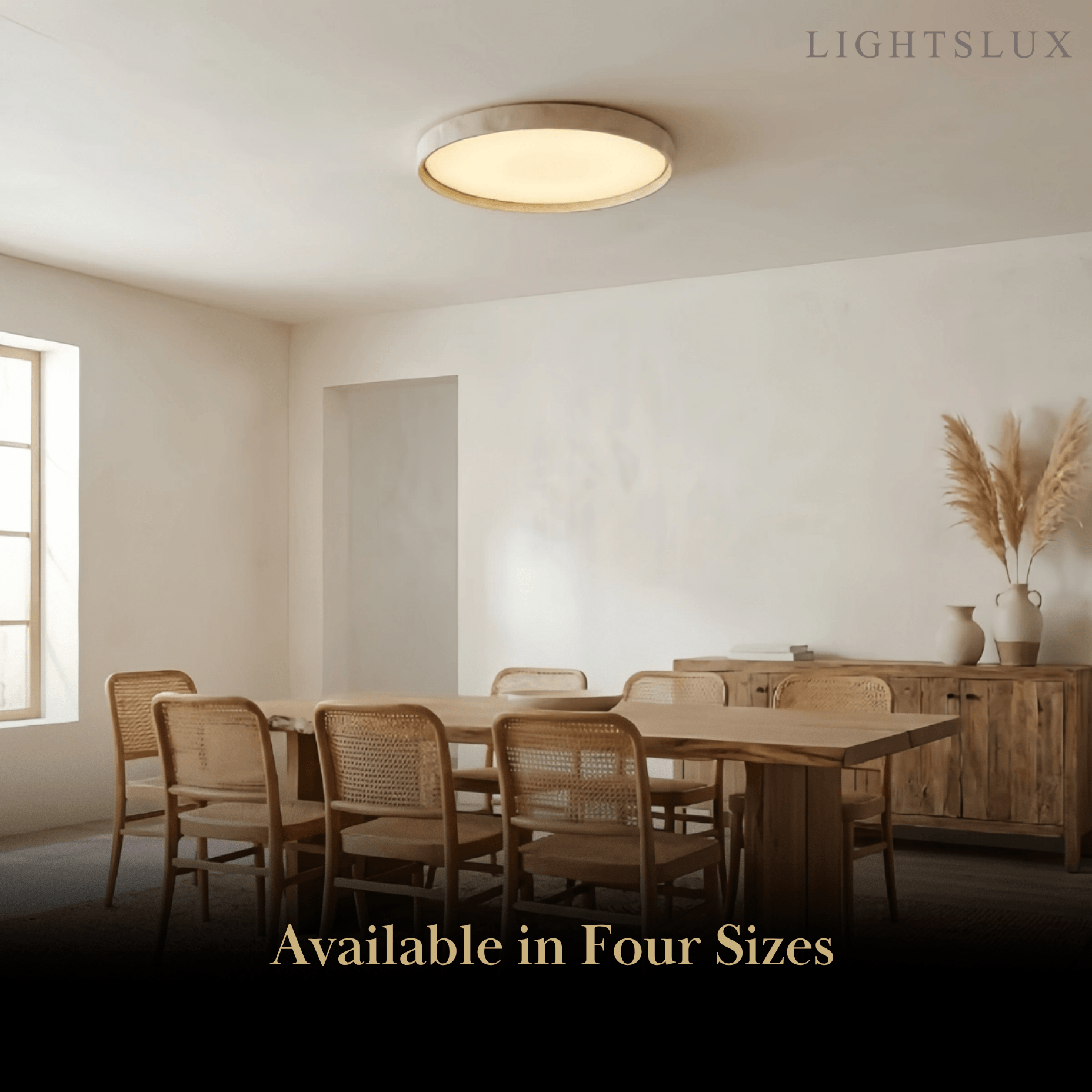 Strata Modern Minimalist Travertine Ceiling Light