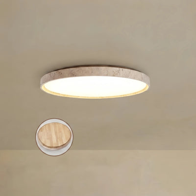 Minimalist Travertine Ceiling Light – Walnut or Wood for Bedroom, Hallway, Living Room