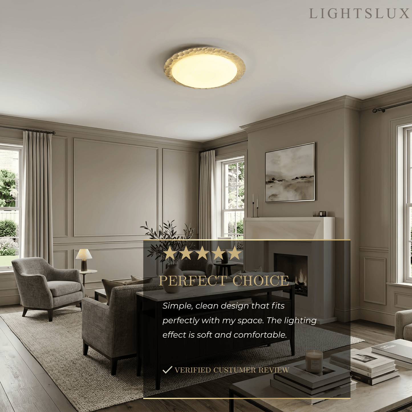 Strata Natural Travertine Ceiling Light
