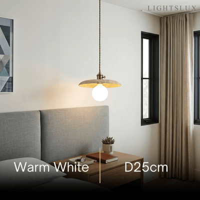 Strata Natural Travertine Pendant Light 
