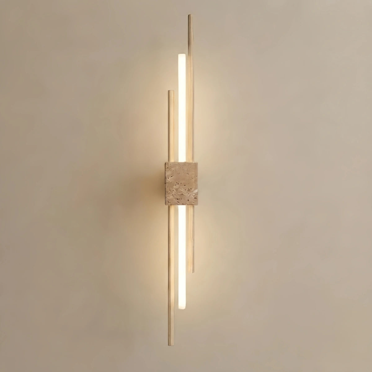 Minimalist Travertine Wall Light -- Wood  for Hallway Living Room Bedroom Fireplace Area
