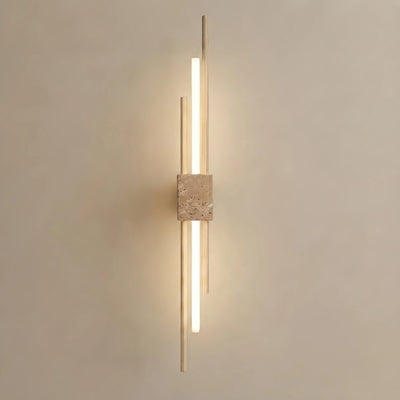 Minimalist Travertine Wall Light -- Wood  for Hallway Living Room Bedroom Fireplace Area