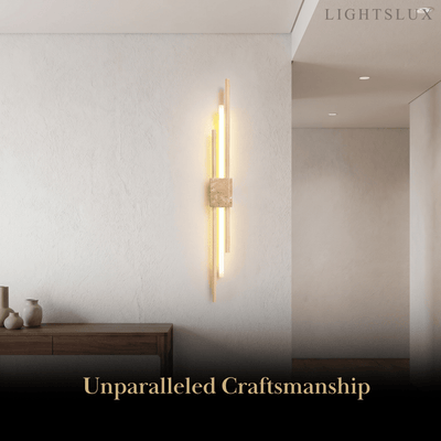 Strata Minimalist Travertine Wall Light