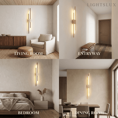 Strata Minimalist Travertine Wall Light
