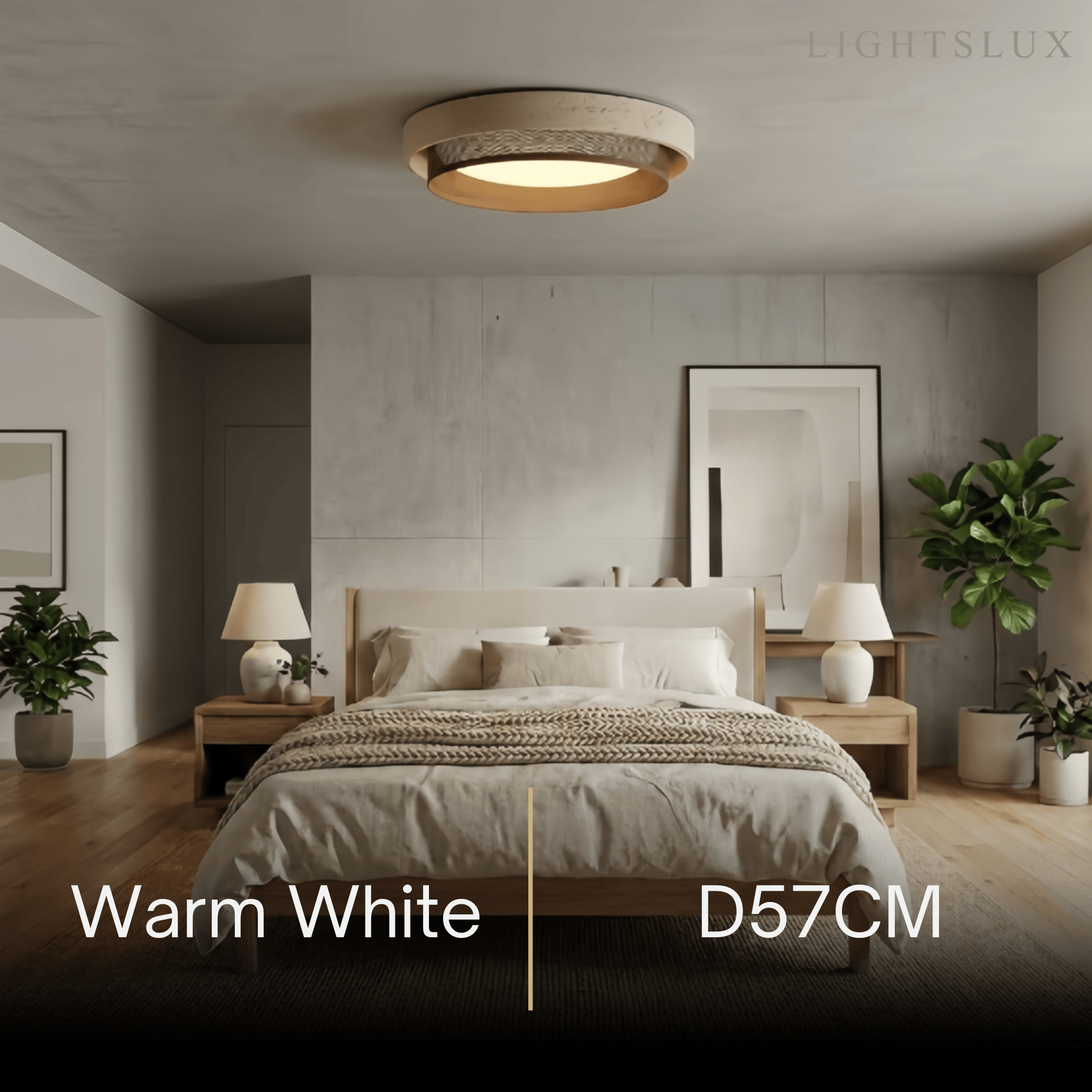 Strata Modern Minimalist Ceiling Light – Yellow Travertine
