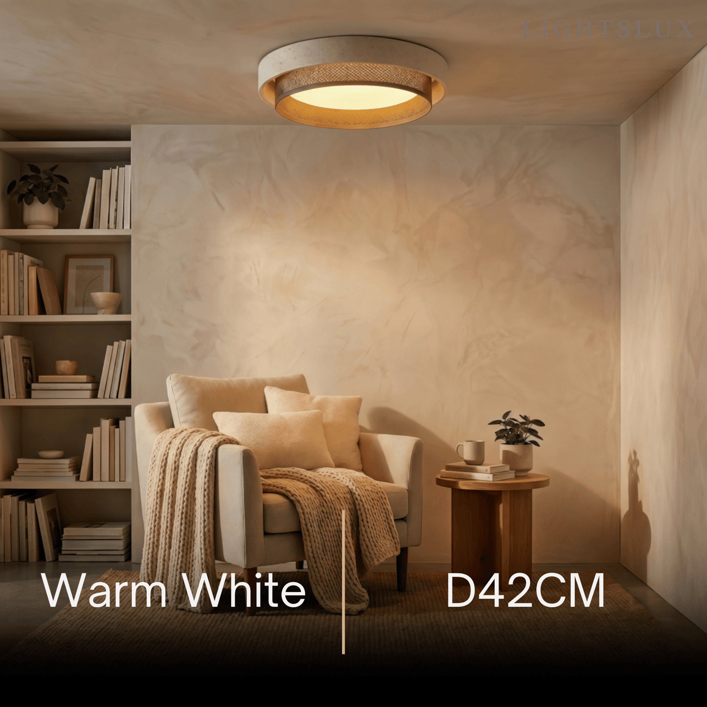 Strata Modern Minimalist Ceiling Light – Yellow Travertine
