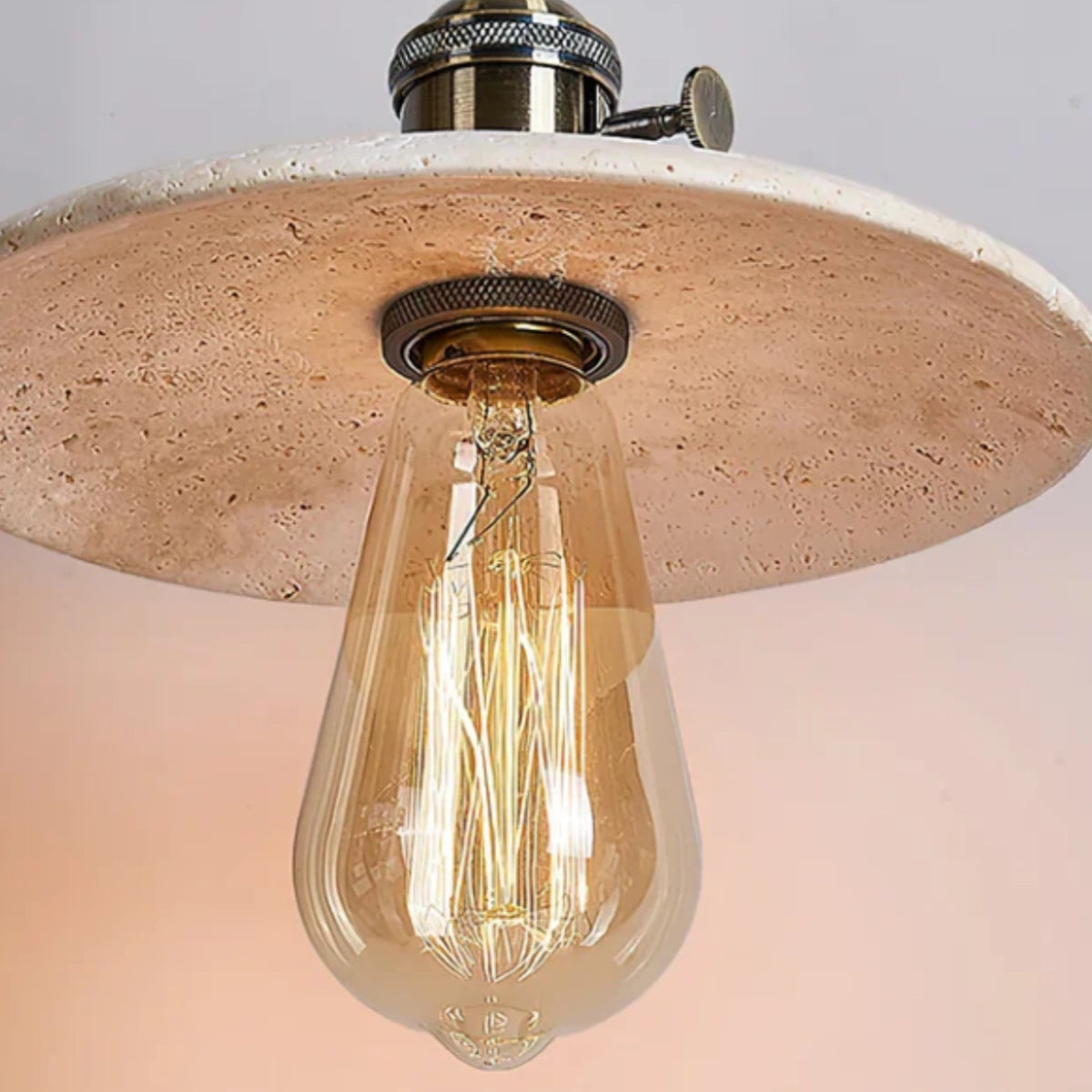 Strata Modern Minimalist Travertine Pendant Light