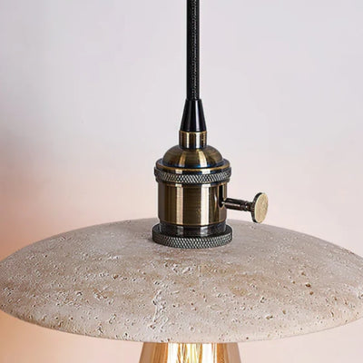 Strata Modern Minimalist Travertine Pendant Light