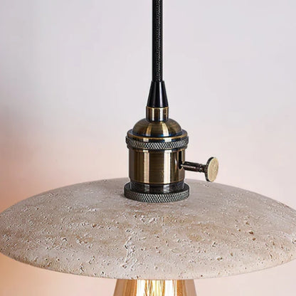 Strata Modern Minimalist Travertine Pendant Light