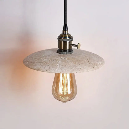 Strata Modern Minimalist Travertine Pendant Light 
