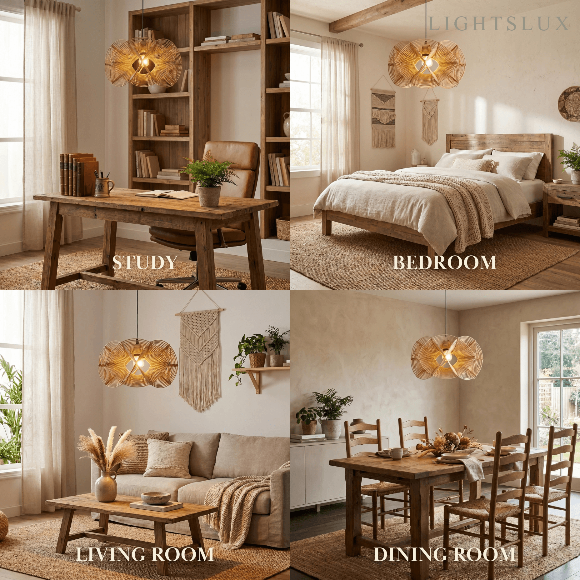 Bamburo Nordic Woven Rattan Pendant Lamp