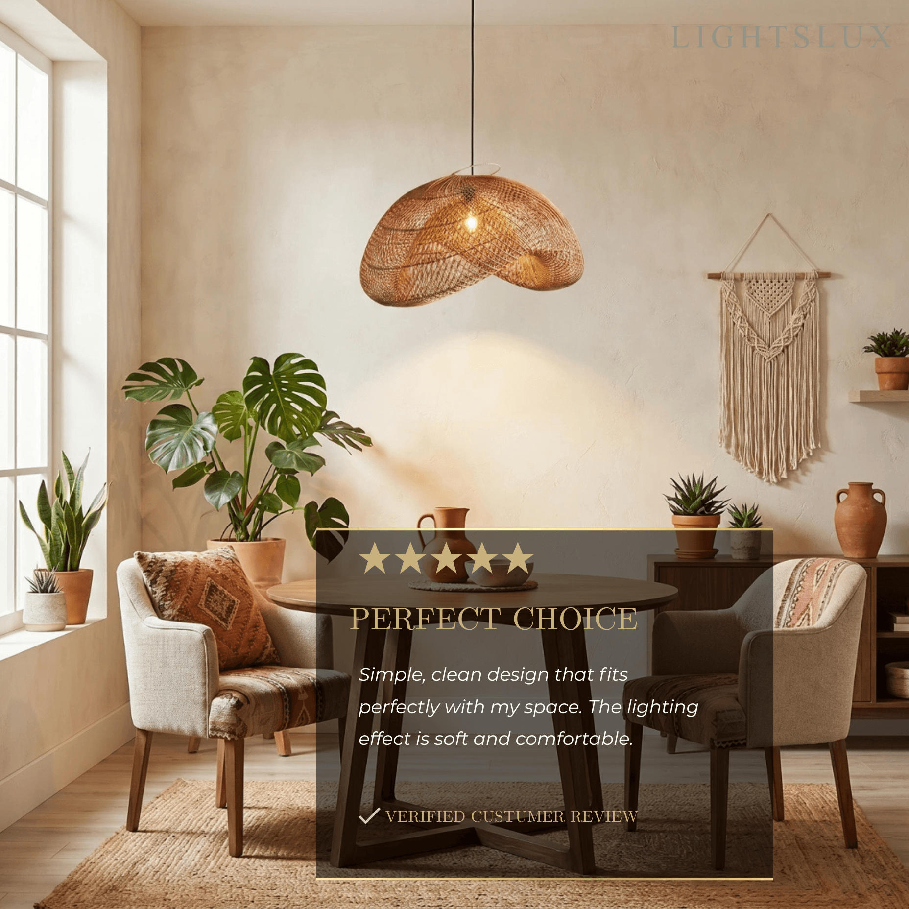 Bamburo Natural Rattan Pendant Light