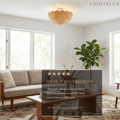 Natural Rattan Ceiling Light