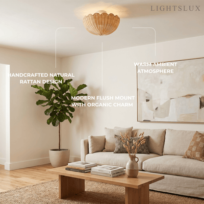 Natural Rattan Ceiling Light