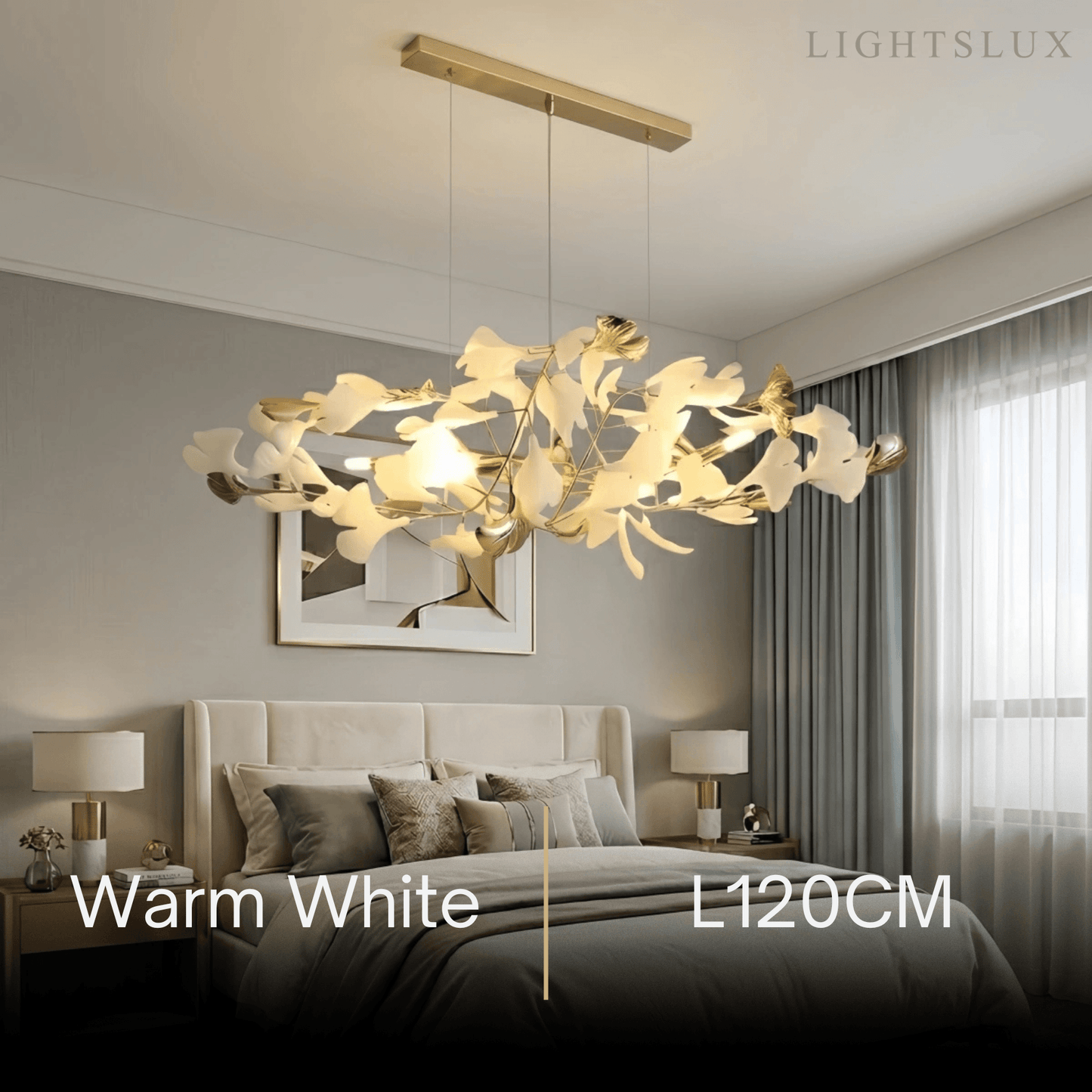 Velora Minimalist Ginkgo Leaf Chandelier -- Iron & Glass for Dining Room