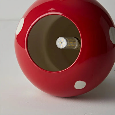 Vivara Retro Mushroom Ceiling Light -- Ceramic Red/Black for Bedroom