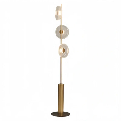Excelis Luxury Floor Lamp -- Iron and Glass , Amber or Clear Light Color for Living Room Bedroom