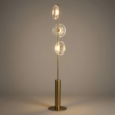Excelis Luxury Floor Lamp -- Iron and Glass , Amber or Clear Light Color for Living Room Bedroom