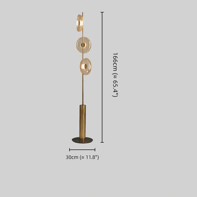 Excelis Luxury Floor Lamp -- Iron and Glass , Amber or Clear Light Color for Living Room Bedroom