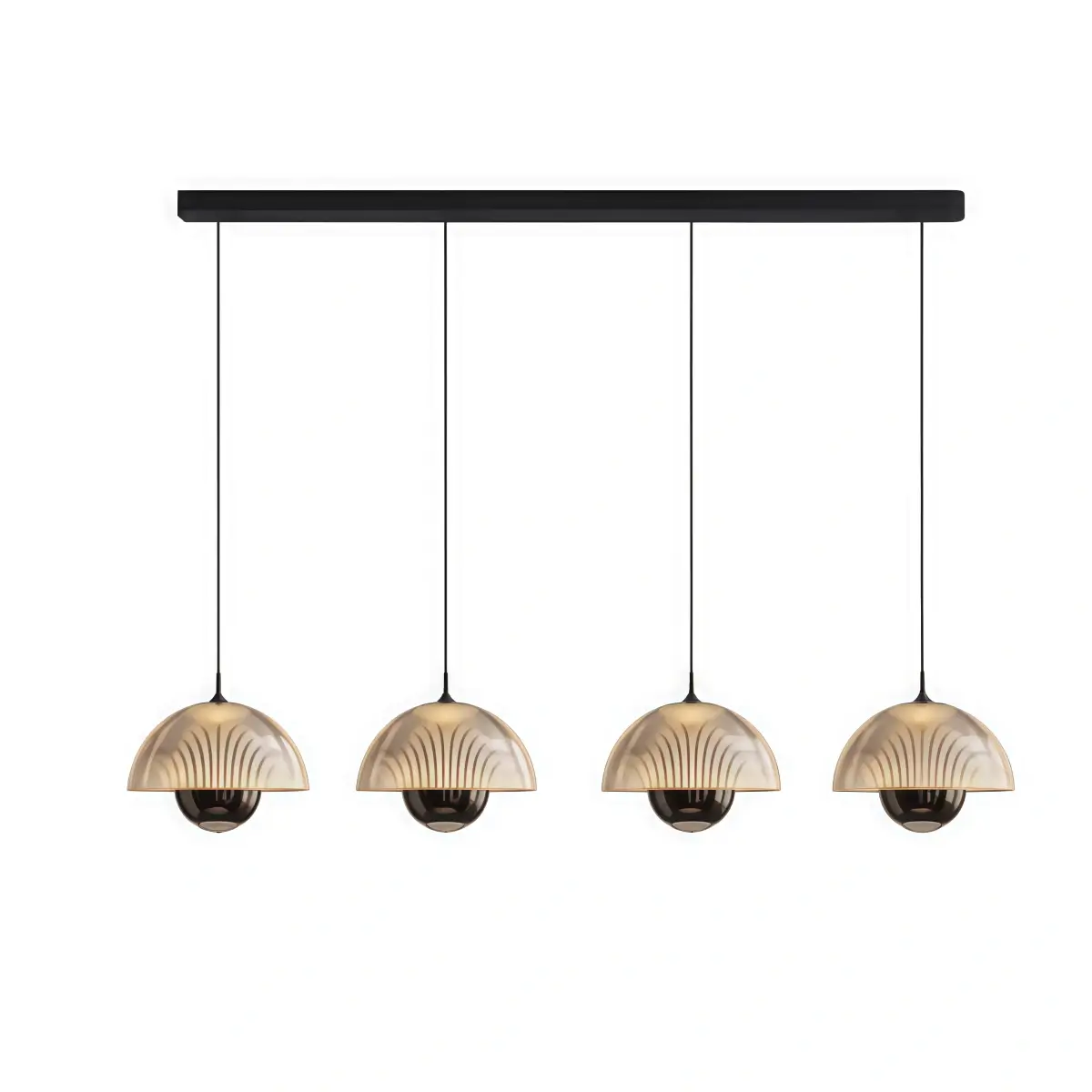 Velora Artistic Pendant Light -- Iron & Aluminum with Acrylic Shade, Pearl Black for Bedroom Dining Room